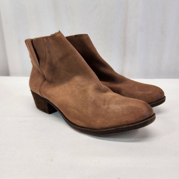 Lucky Brand Ankle Booties Leather Brown Size 8.5 - Picture 1 of 11
